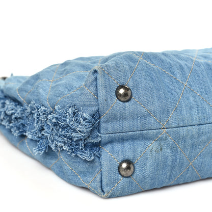 Chanel Denim Quilted Chain Hobo Light Blue 9 of 10
