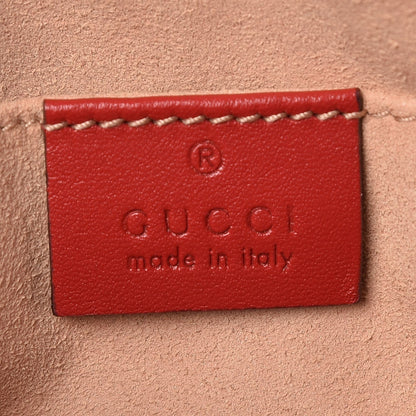 Gucci Calfskin Matelasse Mini GG Marmont Chain Shoulder Bag Hibiscus Red 5 of 8