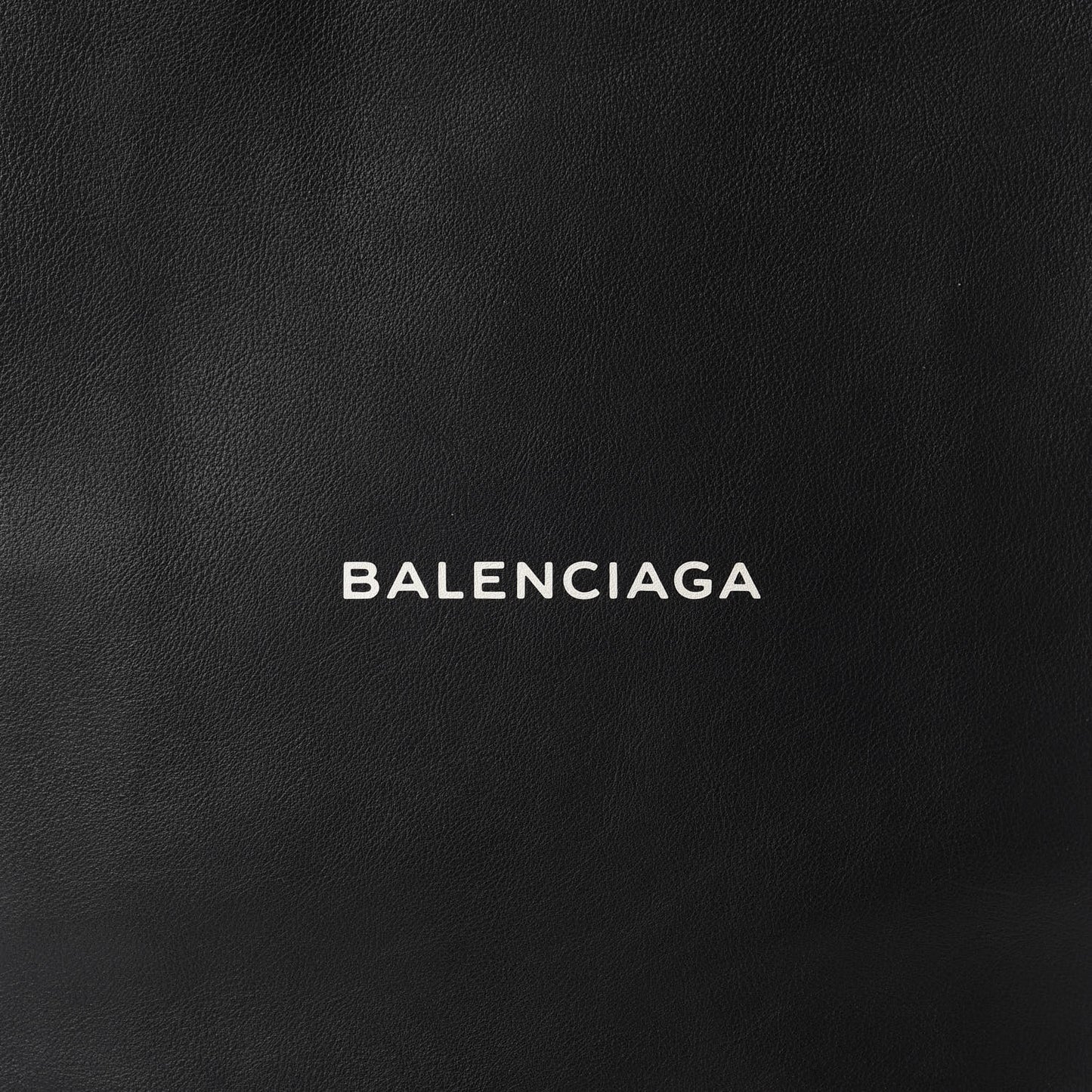 Calfskin Medium Logo North South Shopping Tote Black