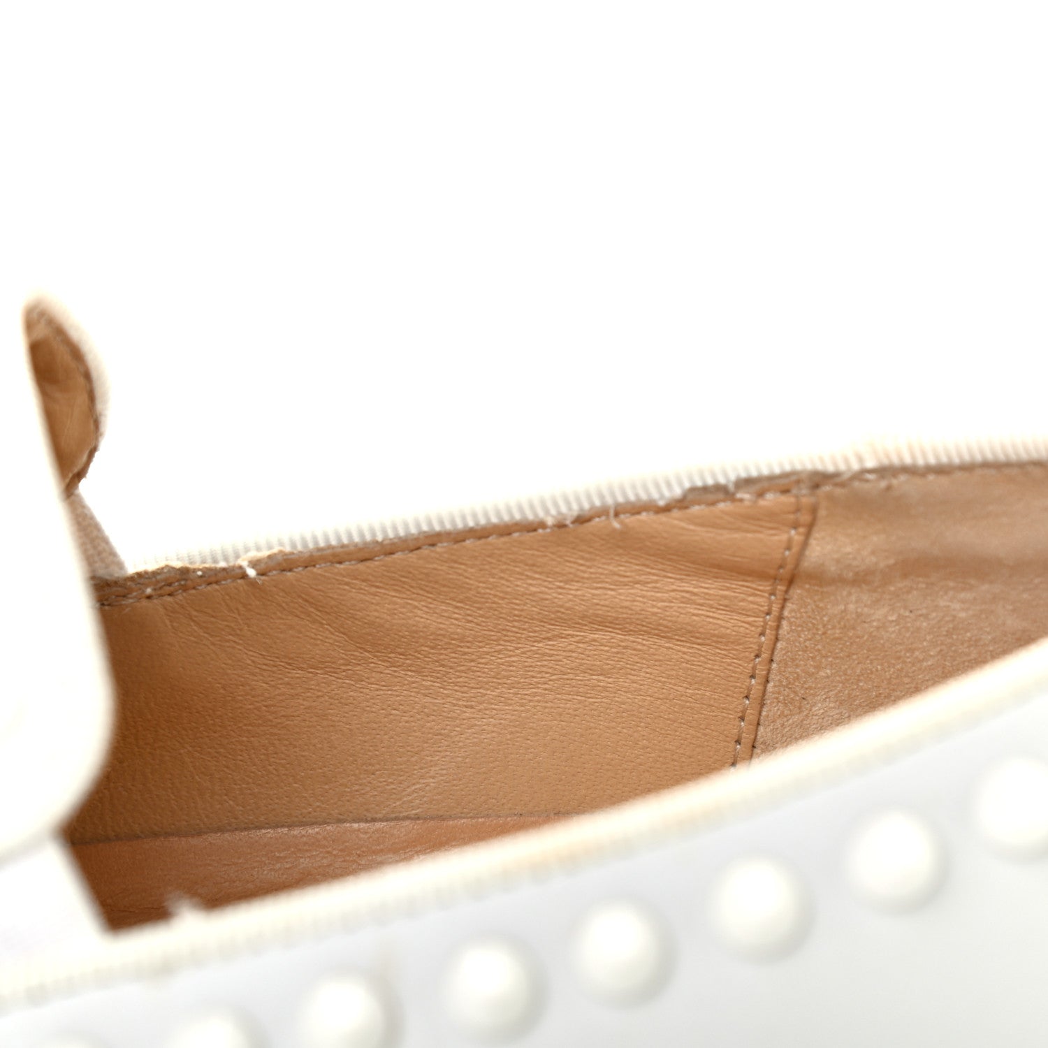 Christian Louboutin Calfskin Studded Womens Slip On Sneakers 35.5 White 9 of 10