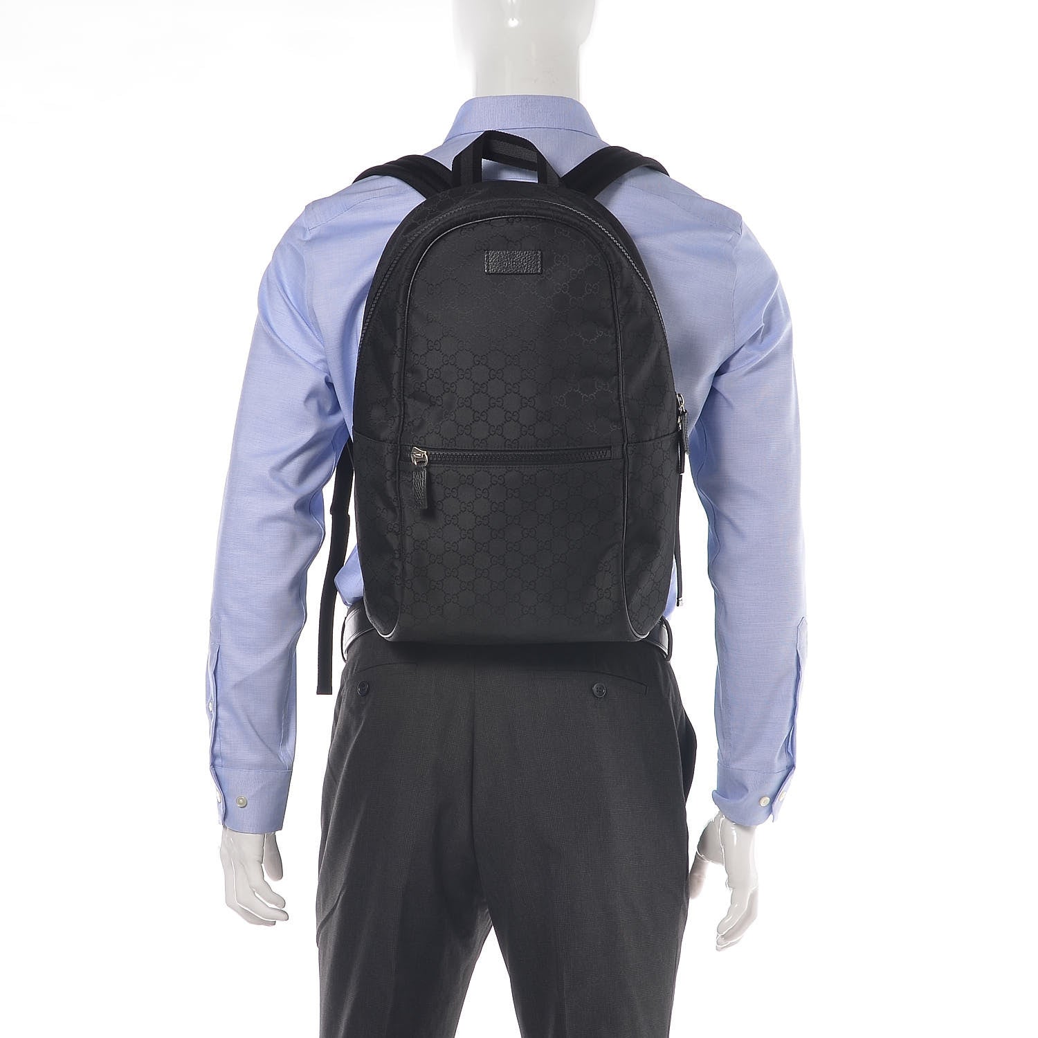 Gucci Nylon Monogram Slim Backpack Black 2 of 9