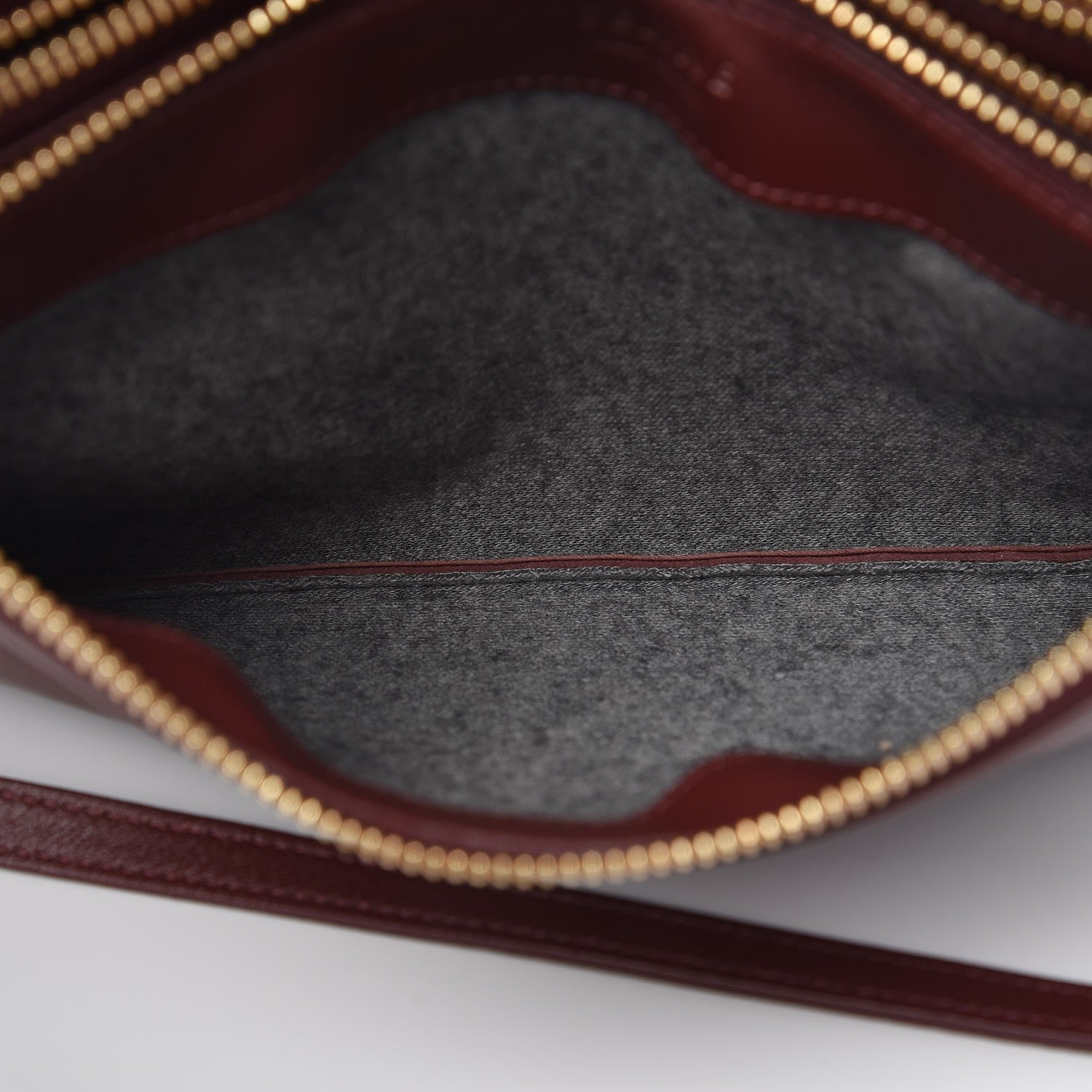 Celine Smooth Lambskin Small Trio Crossbody Bag Burgundy 11 of 11