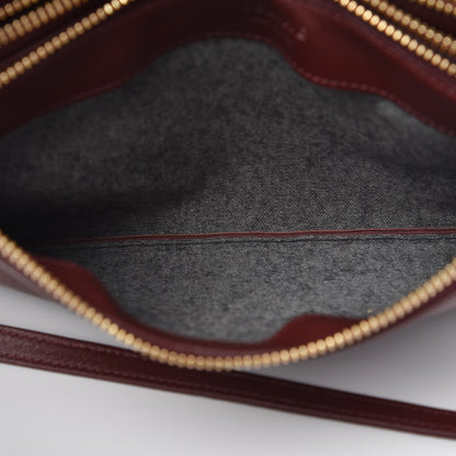 Celine Smooth Lambskin Small Trio Crossbody Bag Burgundy 11 of 11