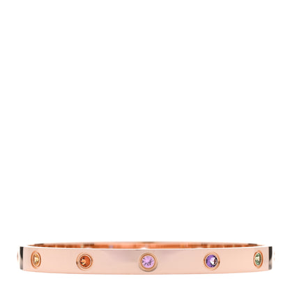 Cartier 18K Pink Gold Sapphire Garnet Amethyst LOVE Bracelet 18 1 of 8