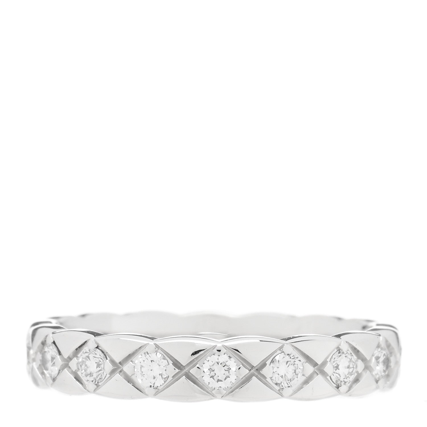 Chanel 18K White Gold Diamond Mini Coco Crush Ring 47 4 1 of 5