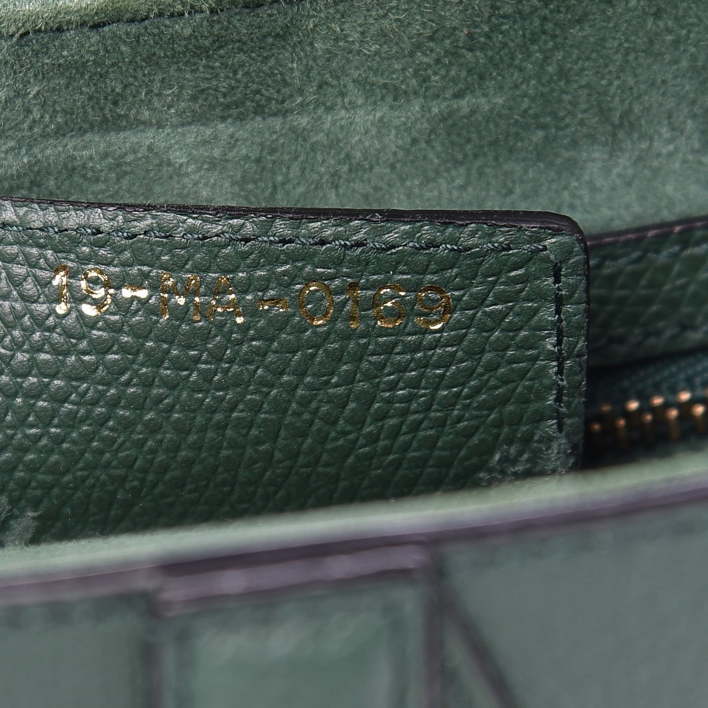 Grained Calfskin Saddle Bag Green