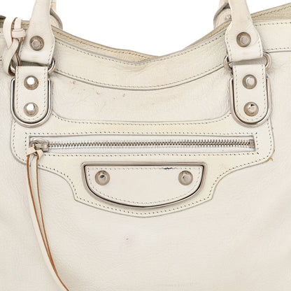 Balenciaga Chevre Silver Metallic Edge Hardware City White 9 of 18