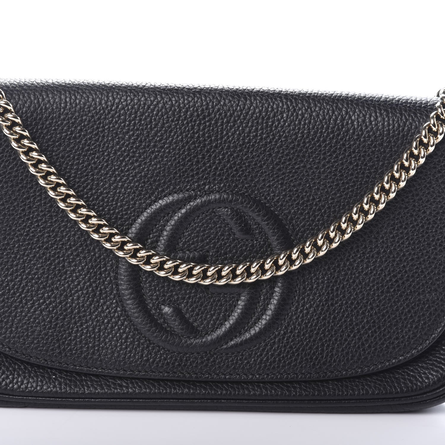 Gucci Pebbled Calfskin Medium Soho Flap Crossbody Black 8 of 10