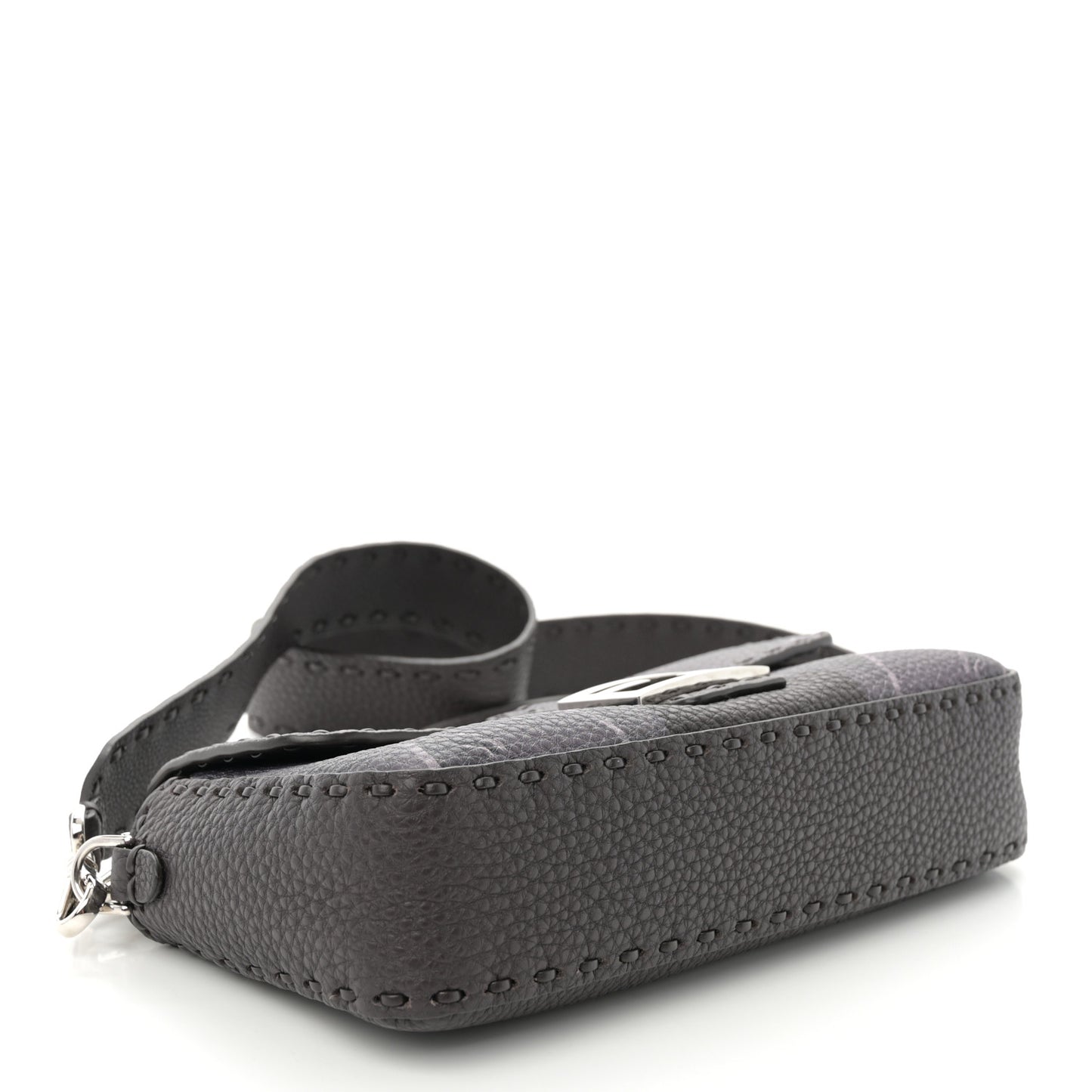 Cuoio Roma Colossal Head Of A Goddess Print Sellerissima Nappa Sintetica Tape Stitch Baguette Dark Purple