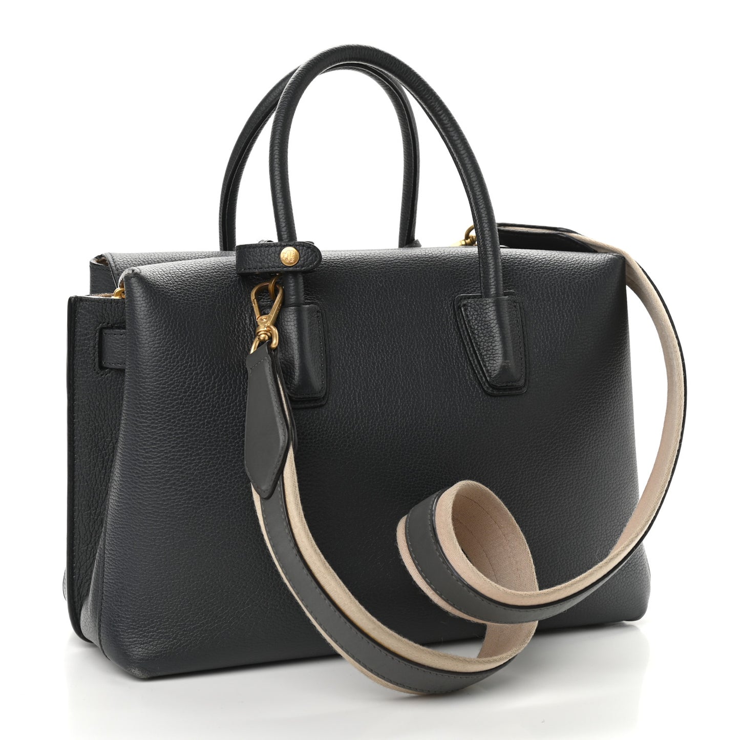 Grained Calfskin Large Milla Tote Phantom Grey