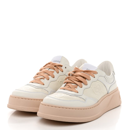 Gucci Calfskin GG Tennis Embossed Womens Platform 55mm Sneakers 38.5 White 3 of 8