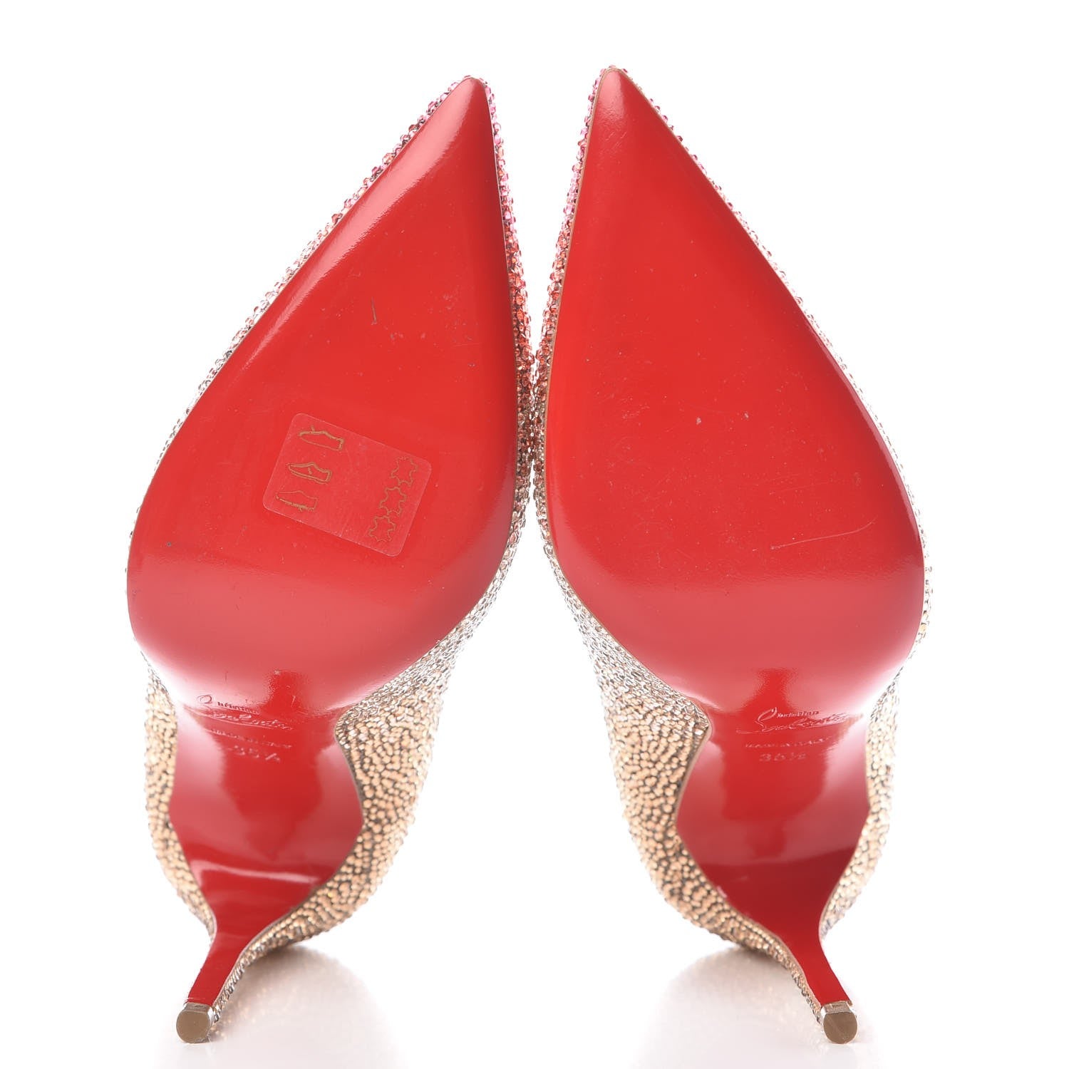 Christian Louboutin Suede Burma Strass Degrade So Kate 100 Pumps 35.5 Topaz 5 of 11