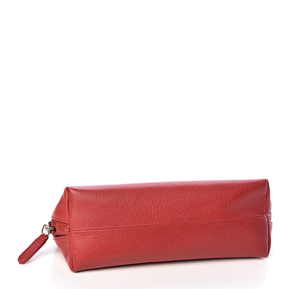 Chanel Goatskin Camellia Embossed Cosmetic Case Red 4 of 8