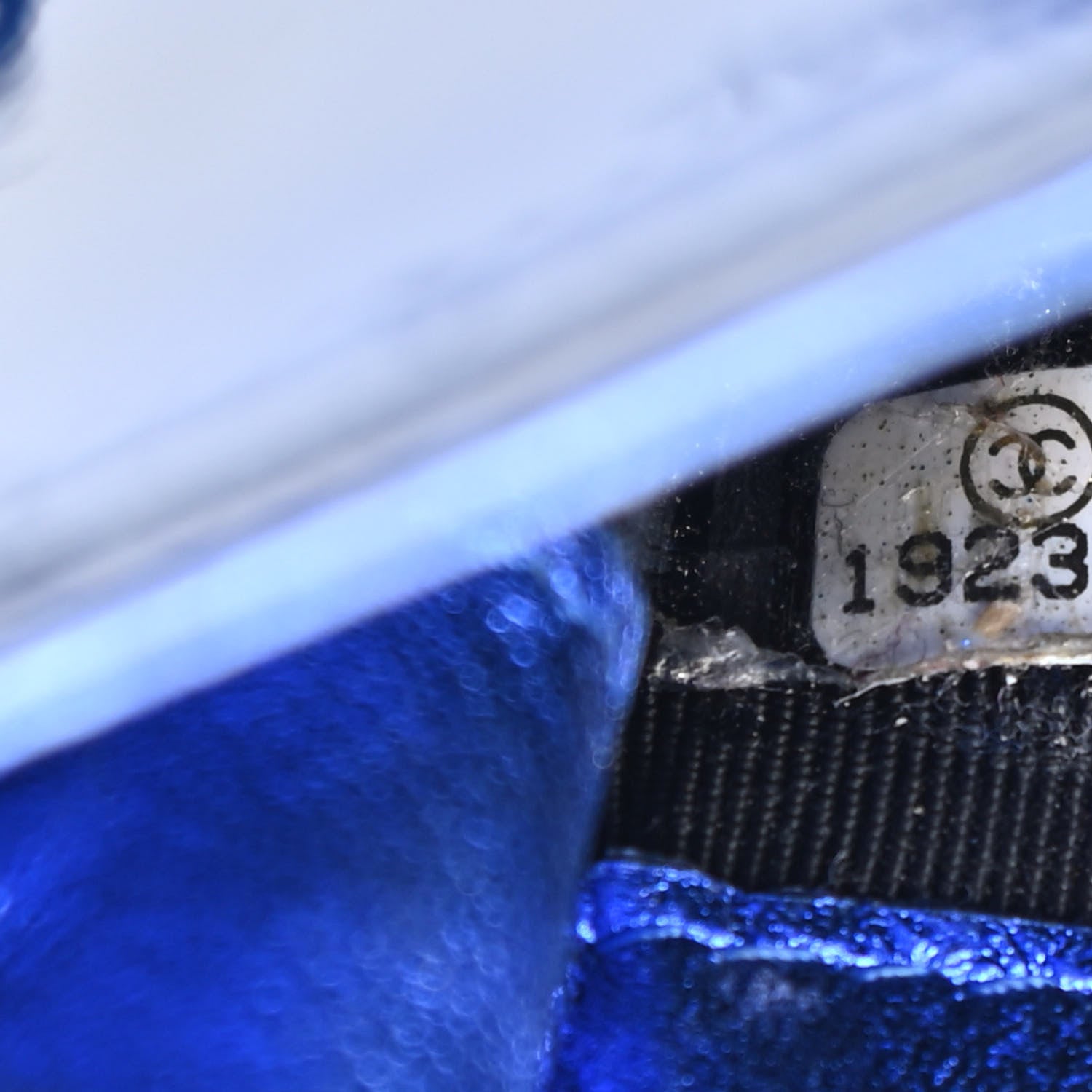 Chanel Metallic Patent Crossbody CC Phone Holder Blue 7 of 8