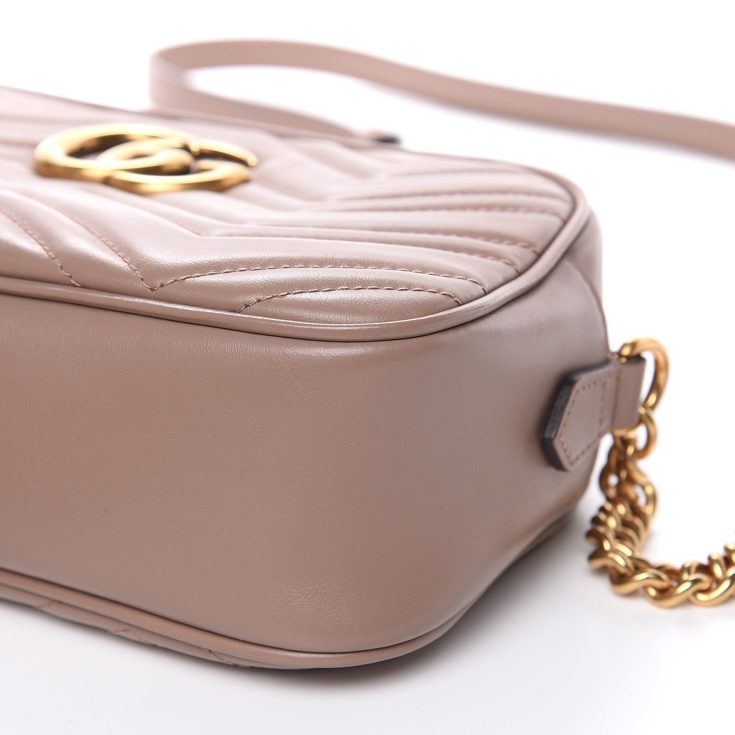 Calfskin Matelasse Small GG Marmont Chain Shoulder Bag Porcelain Rose