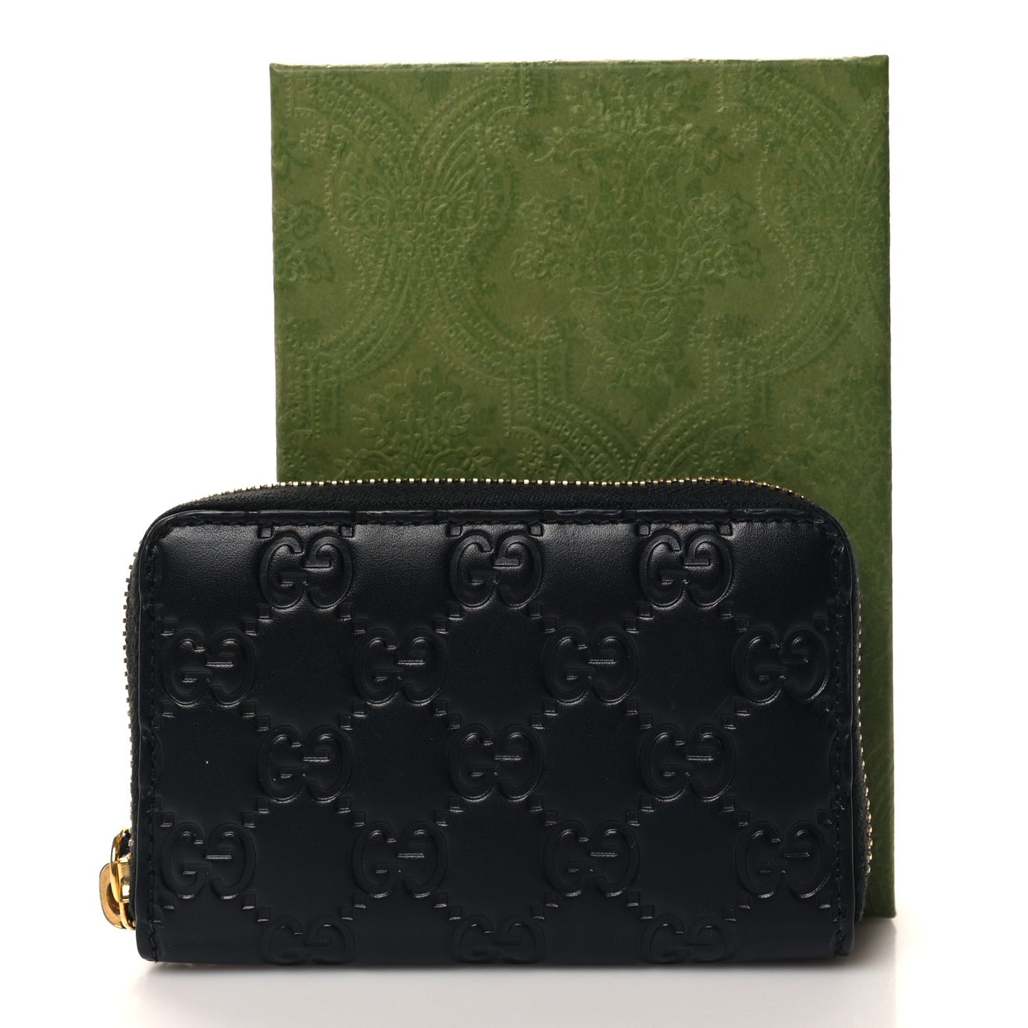Guccissima Zip Around Card Case Black
