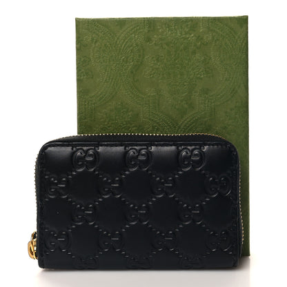 Gucci Guccissima Zip Around Card Case Black 9 of 9