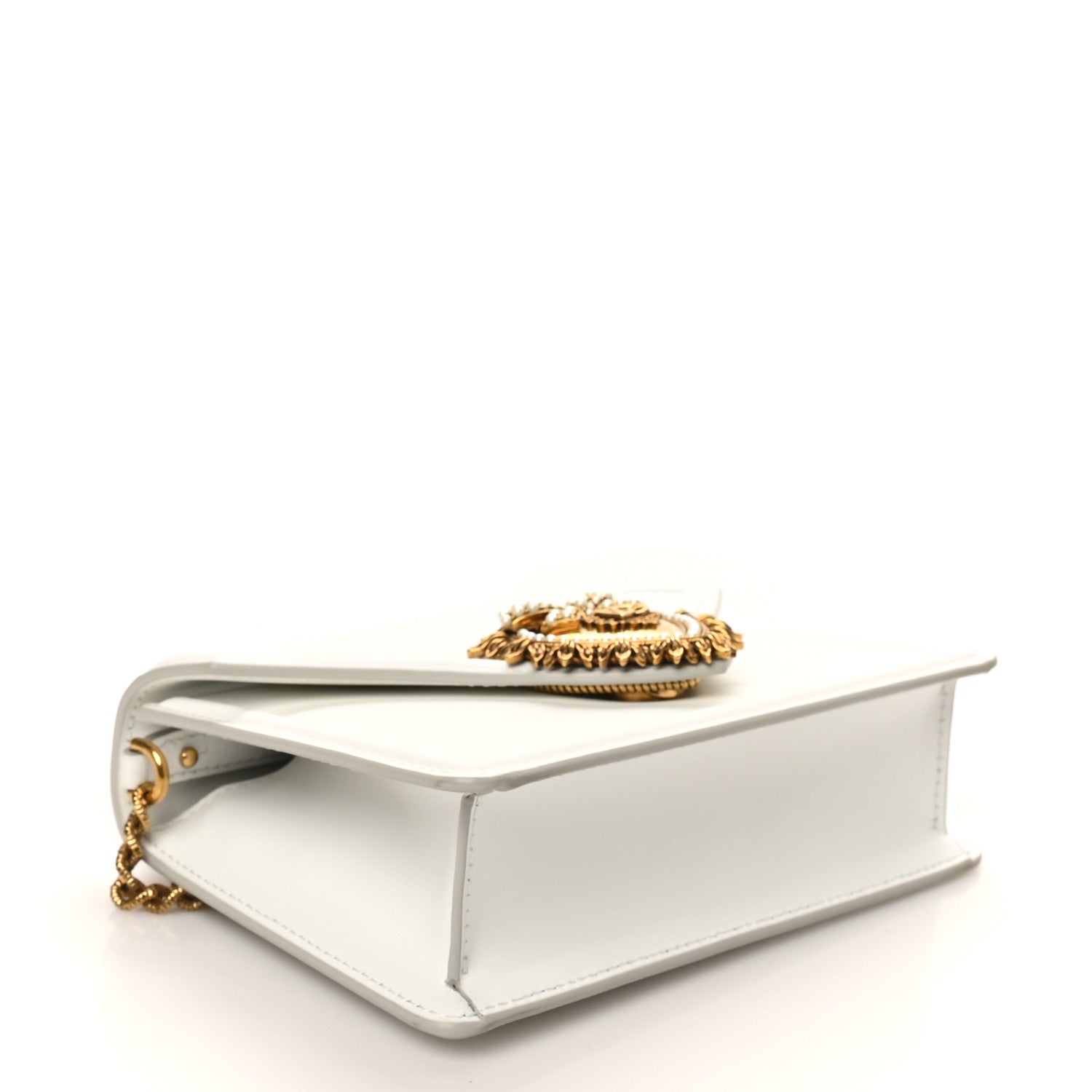 Dolce & Gabbana Smooth Calfskin Small Devotion Envelope Top Handle Bag White 4 of 10