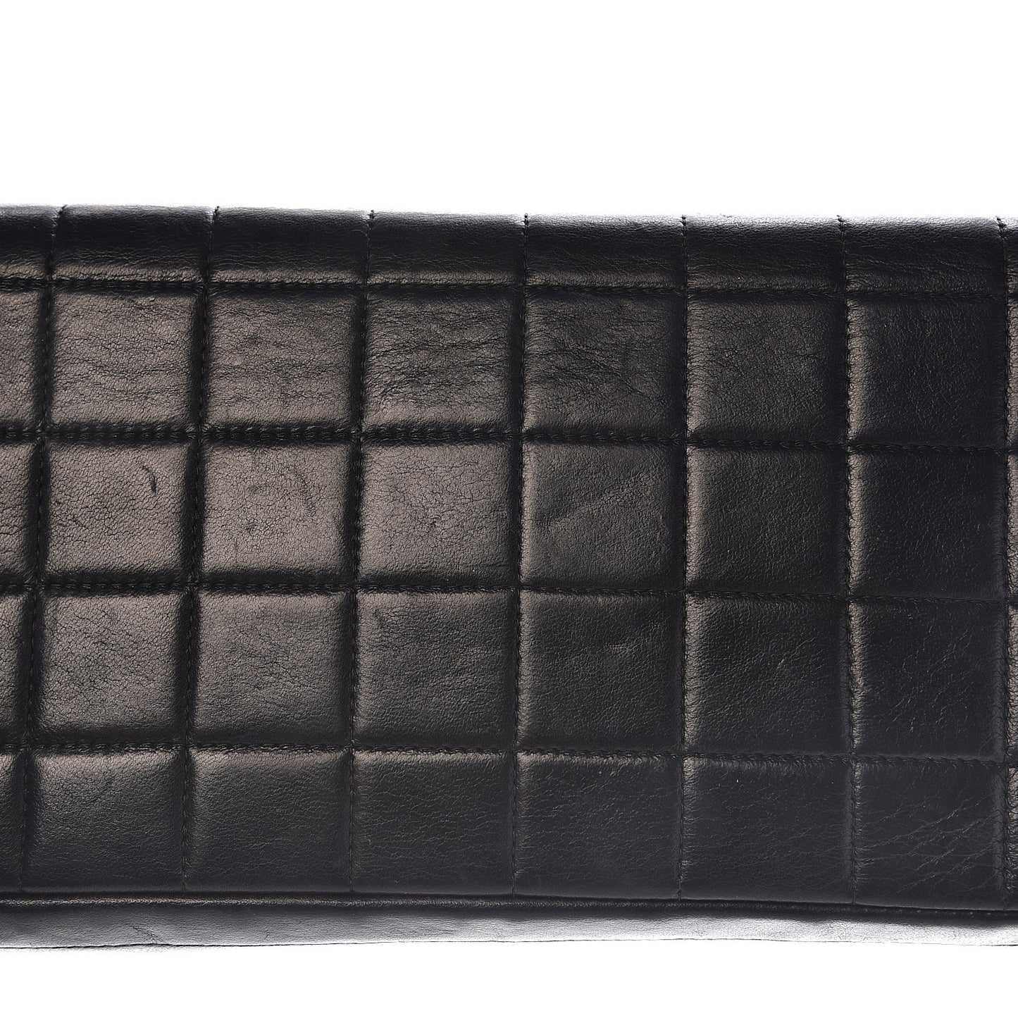 Lambskin Quilted East West Chocolate Bar Flap Navy