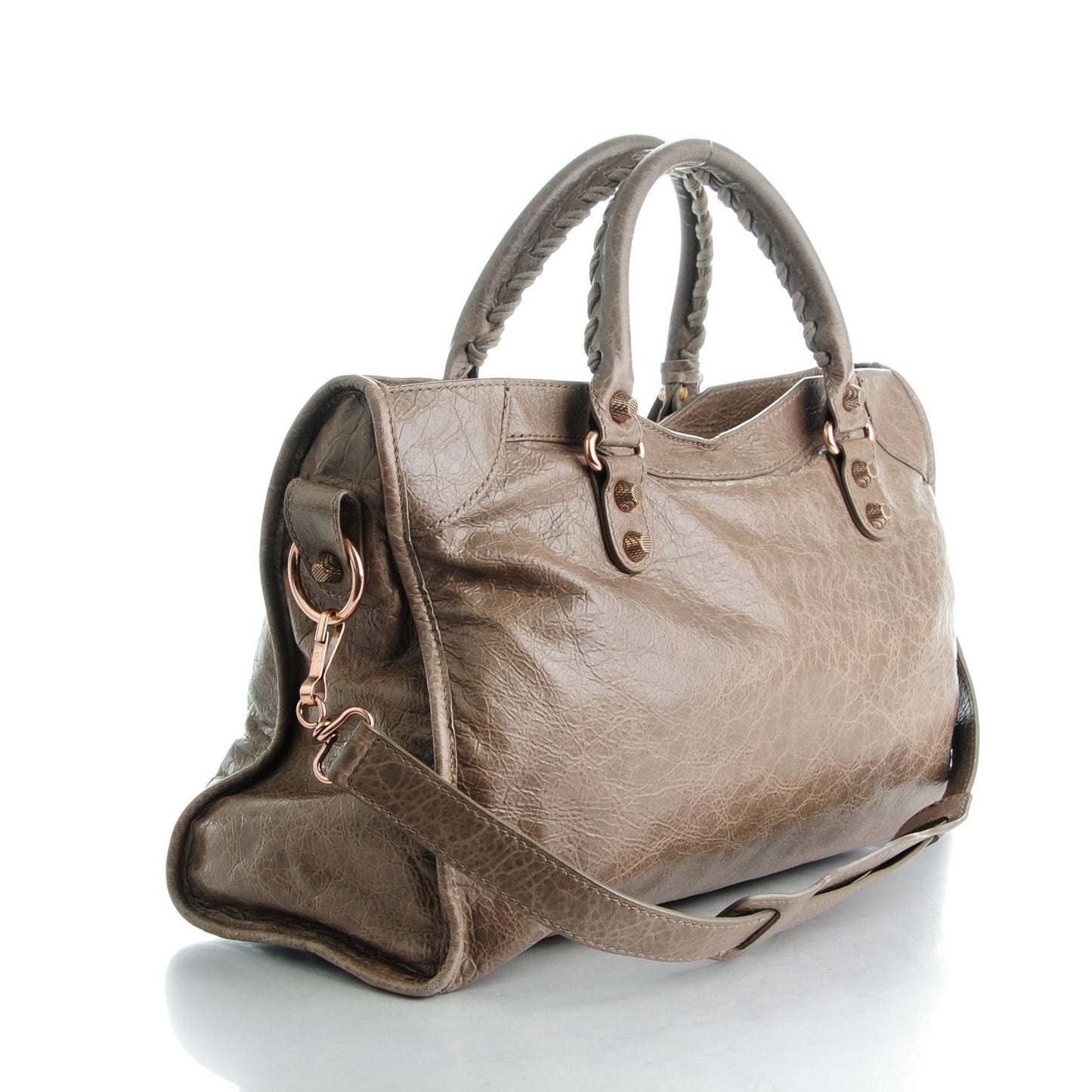Agneau Giant 12 Rose Gold Hardware City Gris Poivre