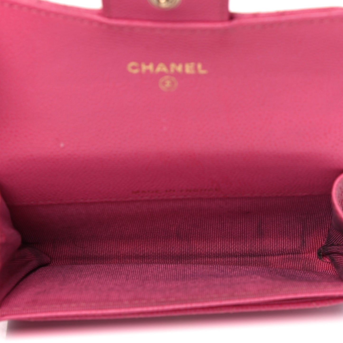 Caviar Quilted Card Flap Holder Pink