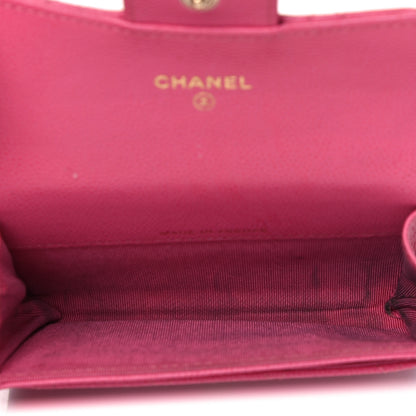 Chanel Caviar Quilted Card Flap Holder Pink 4 of 17