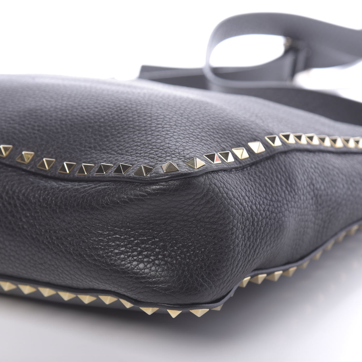 Valentino Garavani Pebbled Calfskin Large Rockstud Flip-Lock Messenger Bag Black 9 of 9