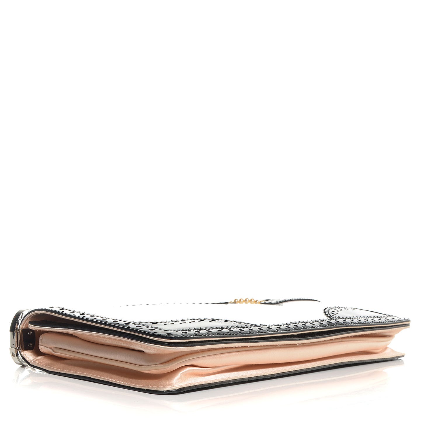D'Trick Fox Fur Pearls Bag Black White