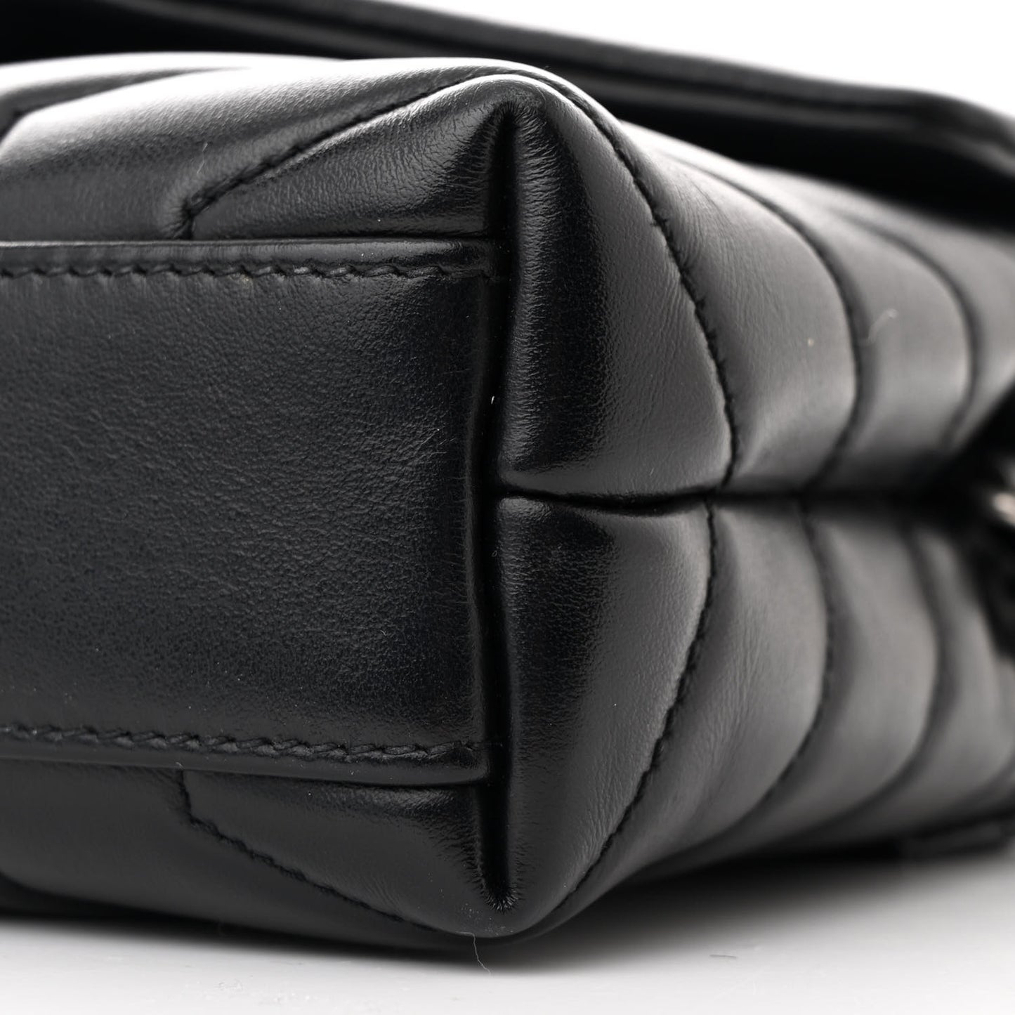 Calfskin Y Quilted Monogram Toy Loulou Crossbody Bag Black