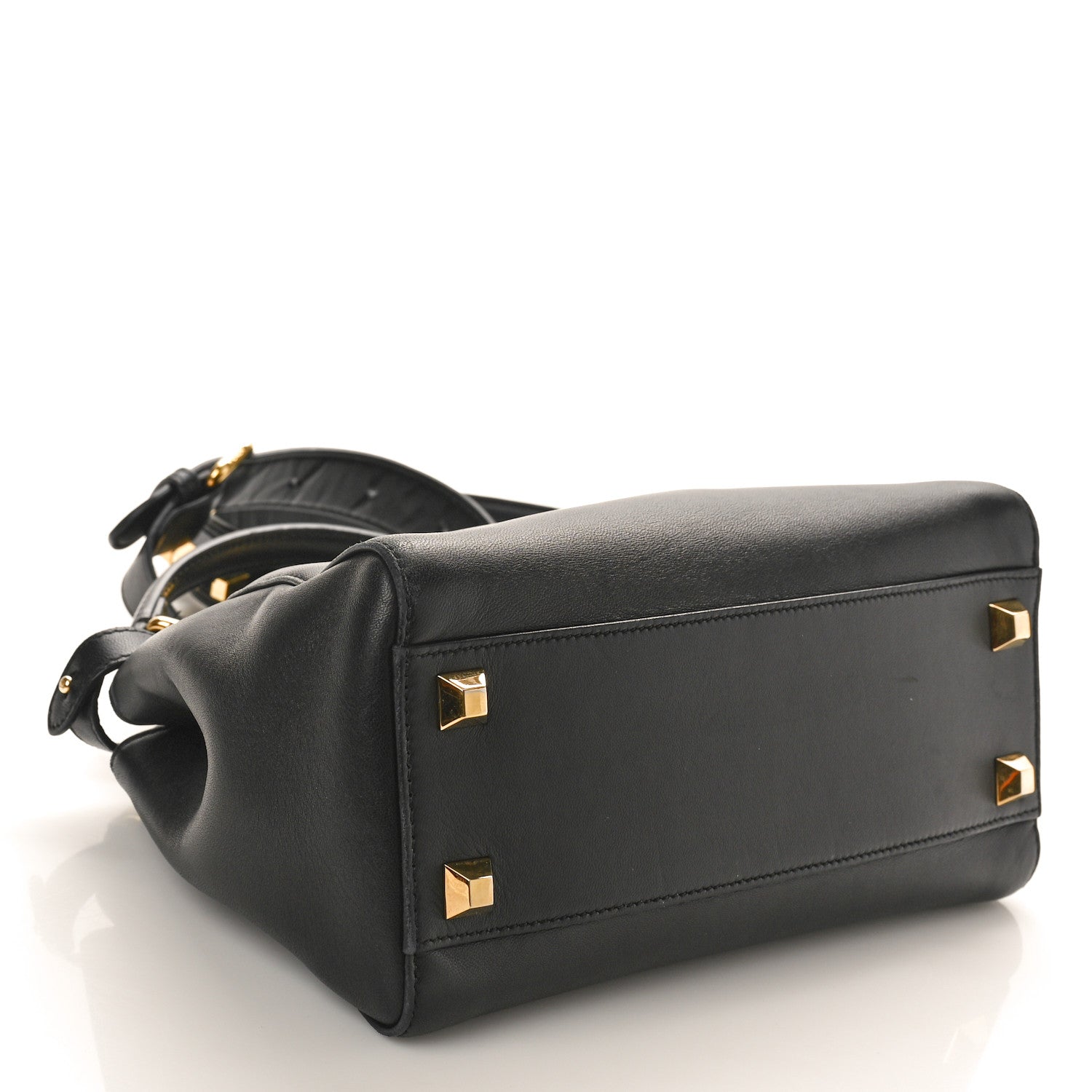 Fendi Nappa Studded Mini Peekaboo Iconic Satchel Black 4 of 12