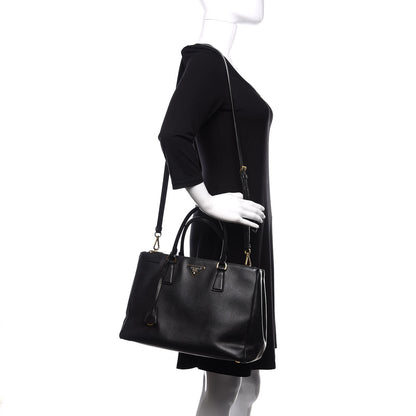 Prada Saffiano Medium Galleria Double Zip Tote Black 2 of 10