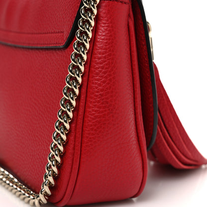 Gucci Pebbled Calfskin Medium Soho Flap Crossbody Vibrant Red 13 of 13