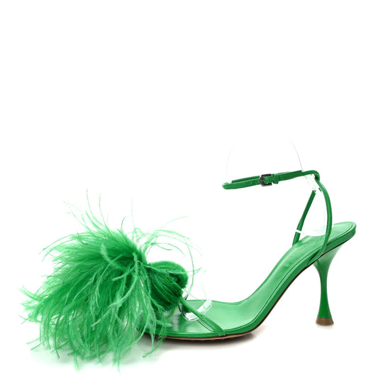 Wonderbird Nappa Feather Dot Sandals 35.5 Grass