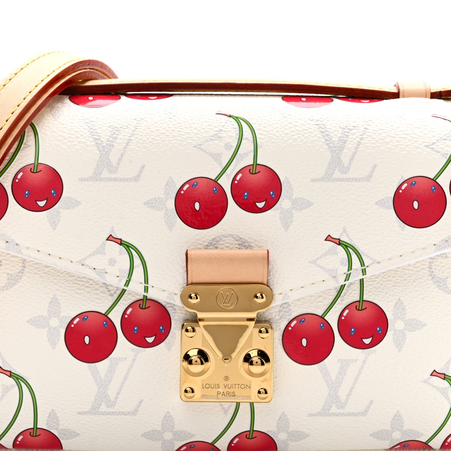 LV X TM Monogram Cerises Pochette Metis East West White