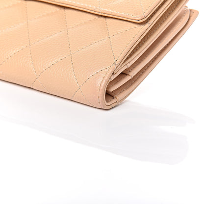 Chanel Caviar Quilted Long Flap Wallet Beige 11 of 14