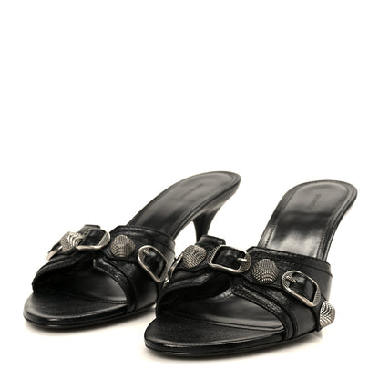 Balenciaga Agneau Arena Cagole 50mm Slide Sandals 38 Black 4 of 9