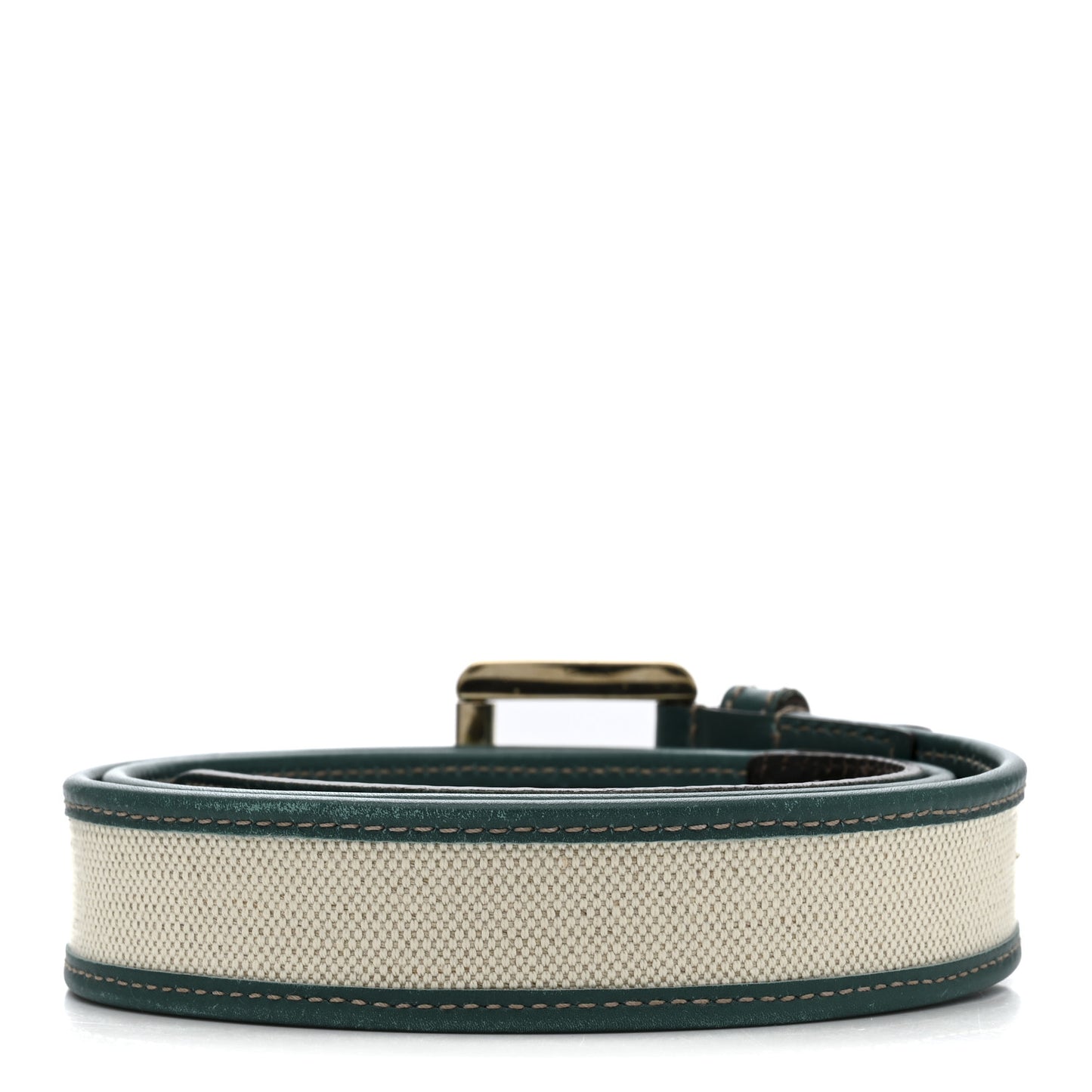 Calfskin Canvas Belt 90 36 Teal White