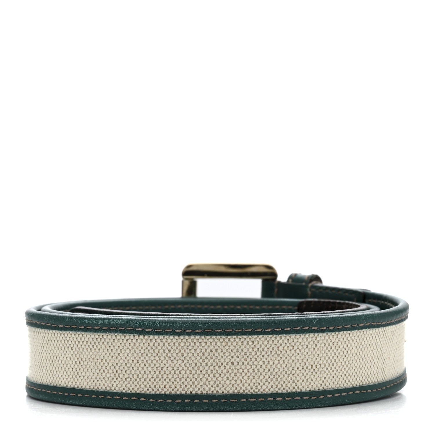 Gucci Calfskin Canvas Belt 90 36 Teal White 2 of 5