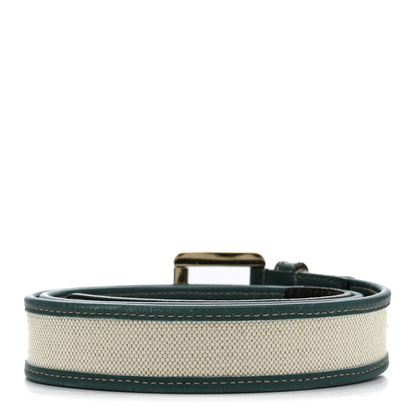 Gucci Calfskin Canvas Belt 90 36 Teal White 2 of 5
