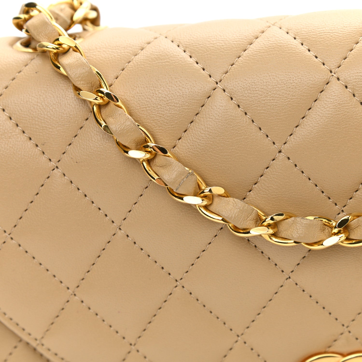 Chanel Lambskin Quilted Small Single Flap Beige 11 of 11