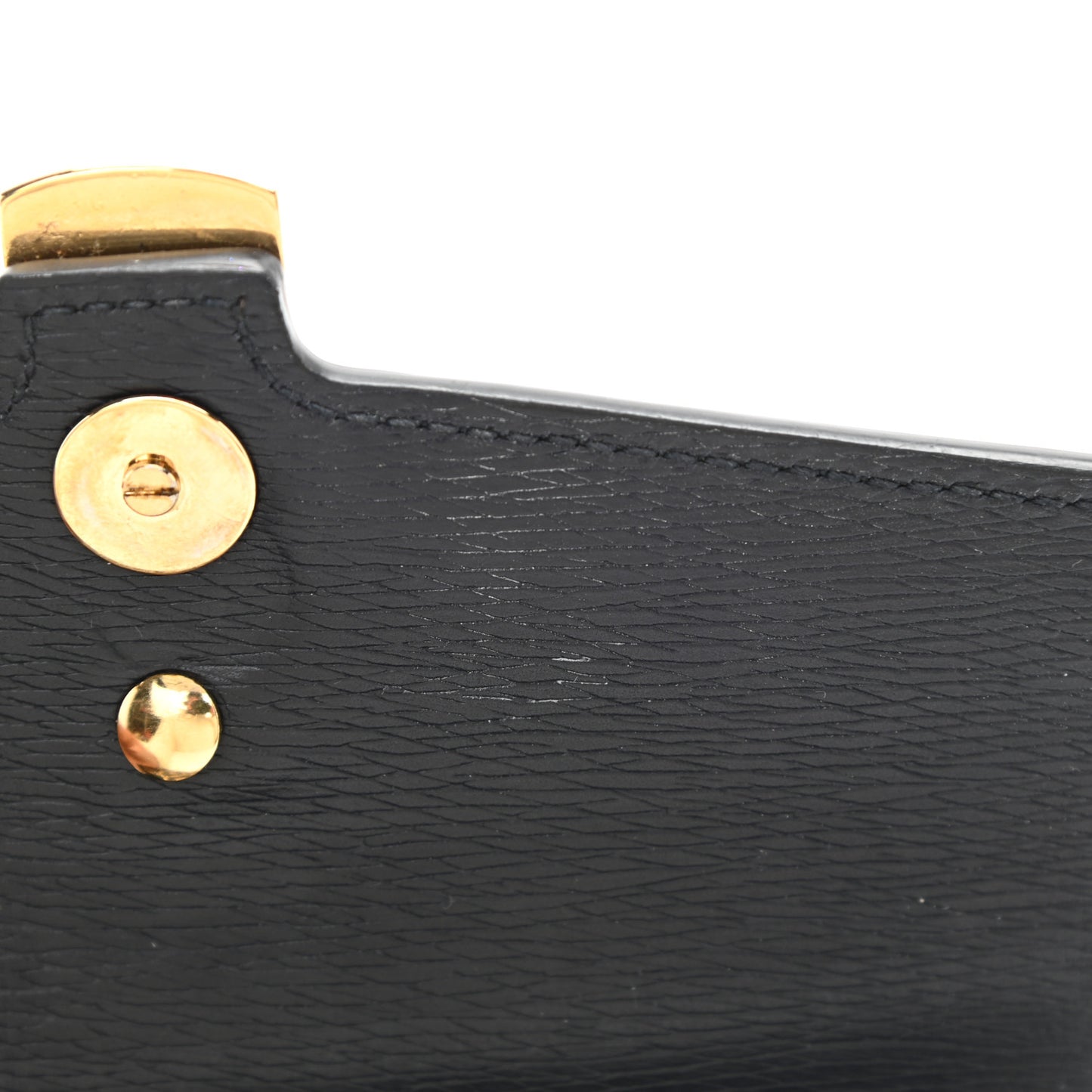 Textured Calfskin Super Mini Sylvie Chain Shoulder Bag Navy Gold