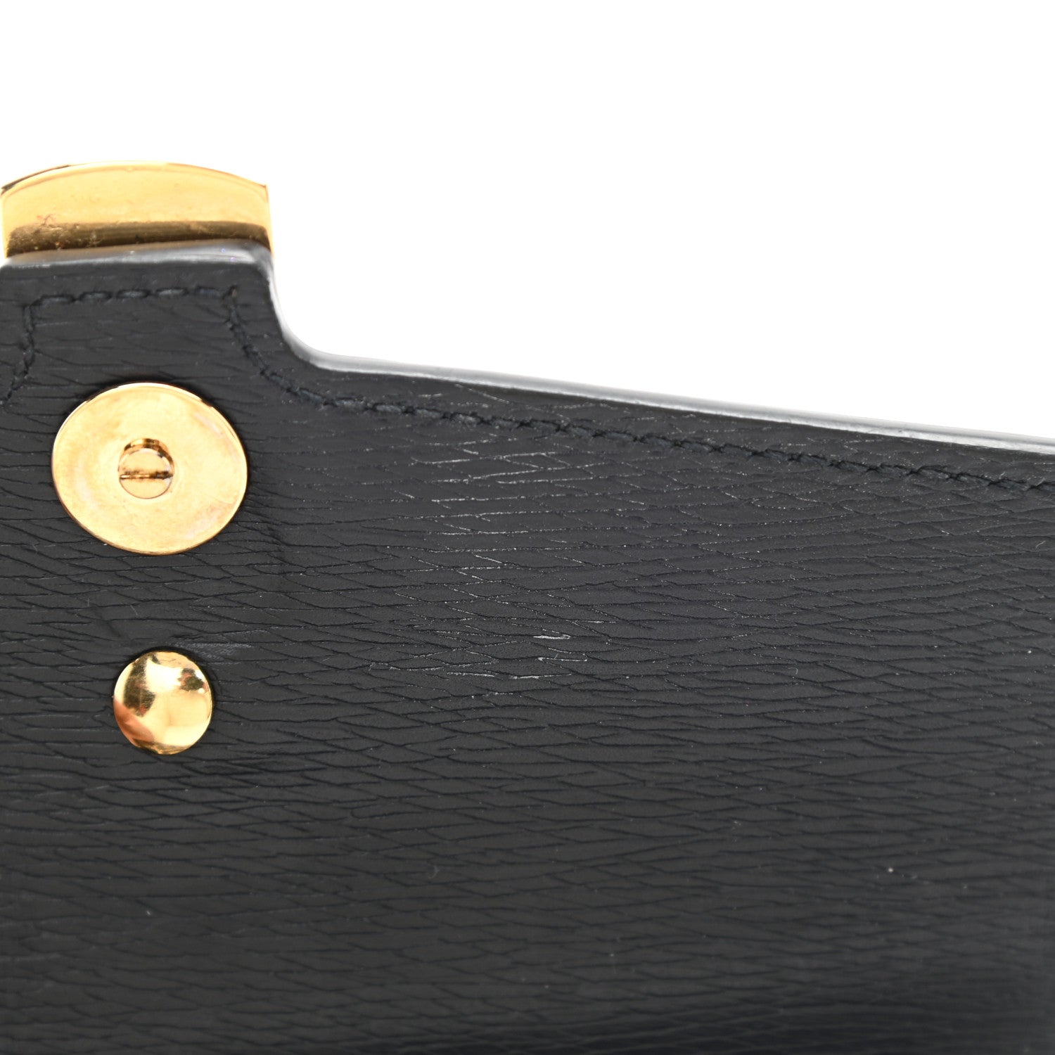 Gucci Textured Calfskin Super Mini Sylvie Chain Shoulder Bag Navy Gold 11 of 13
