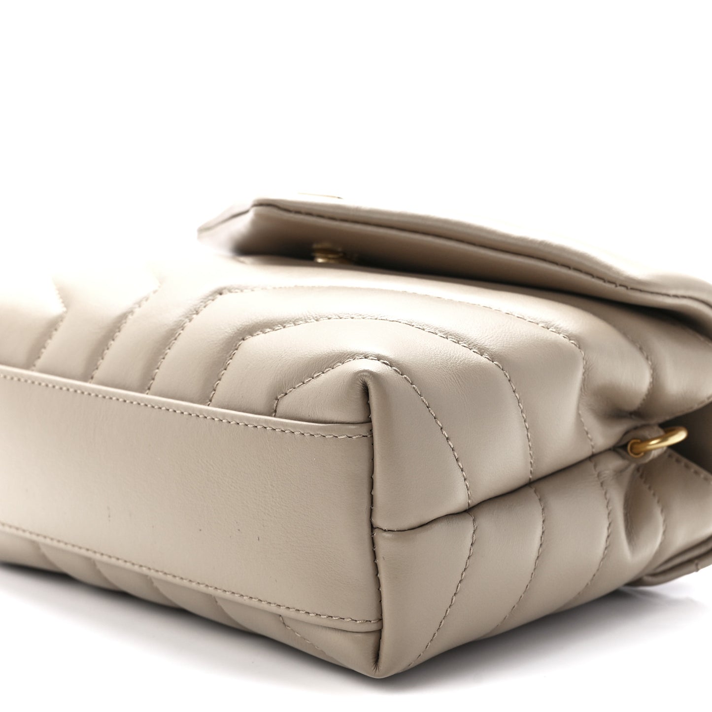 Calfskin Y Quilted Monogram Toy Loulou Crossbody Bag Latte