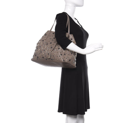 Jimmy Choo Calfskin Small Sofia Star Studded Tote Grey 2 of 9