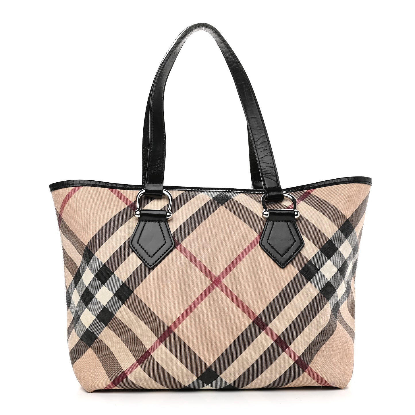 Patent Trim Nova Check Tote Black