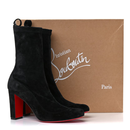 Christian Louboutin Veau Velours Stretch Gena 85 Bootie 37 Black 11 of 11