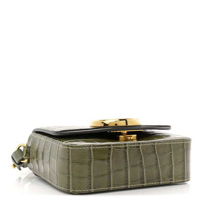 Chloe Calfskin Crocodile Embossed Mini C Double Carry Misty Forest 4 of 10