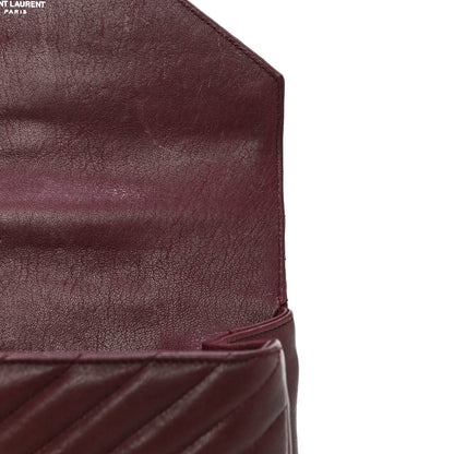 Saint Laurent Sheepskin Matelasse Chevron Medium College Bag Rouge Legion 12 of 15