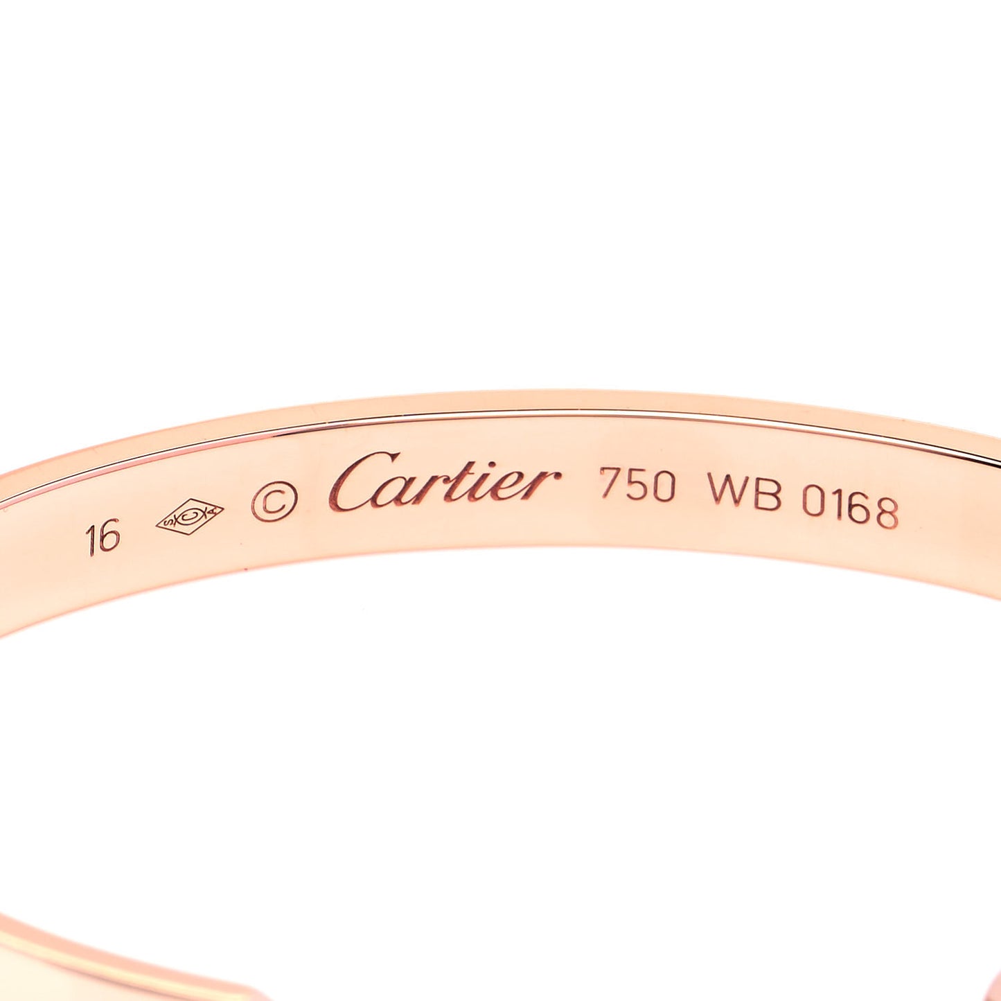18K Pink Gold LOVE Cuff Bracelet 16