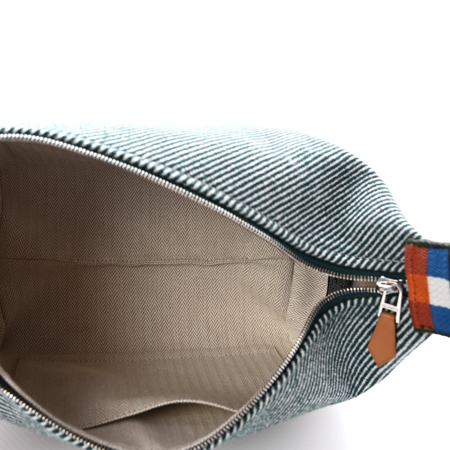 Wool Small Bride-A-Brac H Natte Pouch Vert Foret